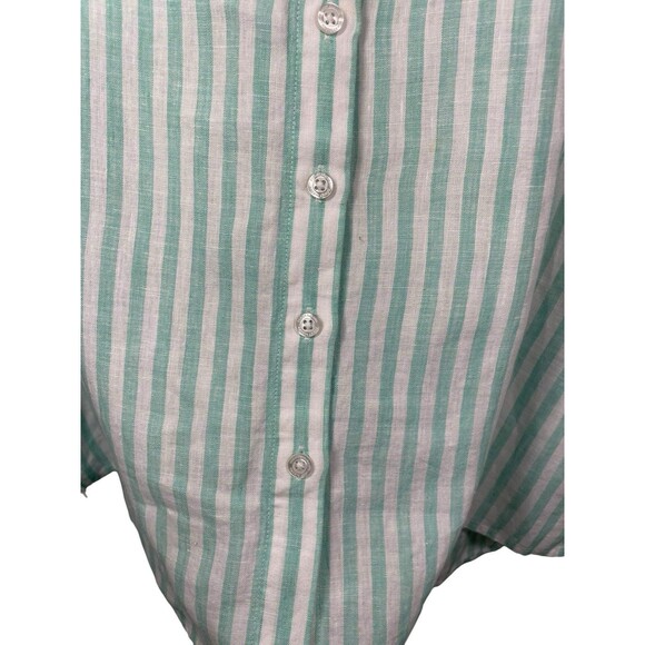 Tommy Bahama Turquoise Linen Button Front Top Size XL Tunic Beach Resort - Picture 7 of 15